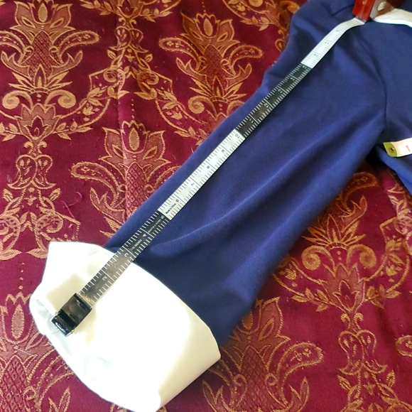 Venus Navy Blue Cuffed Sleeves Dress, Women's sz 10, small flare skirt ๐ ๐ค - Picture 6 of 12